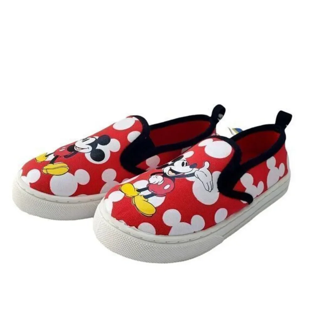 Disney Shoes For Girls Without‎ Laces Mickey Mouse Size 10 Red New